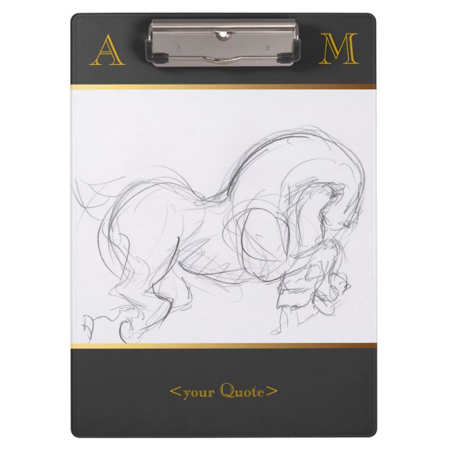 Porte-bloc Cheval Dessin Original Monogramme Porte - bloc (Devant)