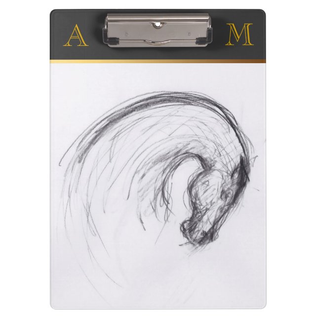 Porte-bloc Cheval - Dessin original - Porte - bloc Monogramme (Devant)
