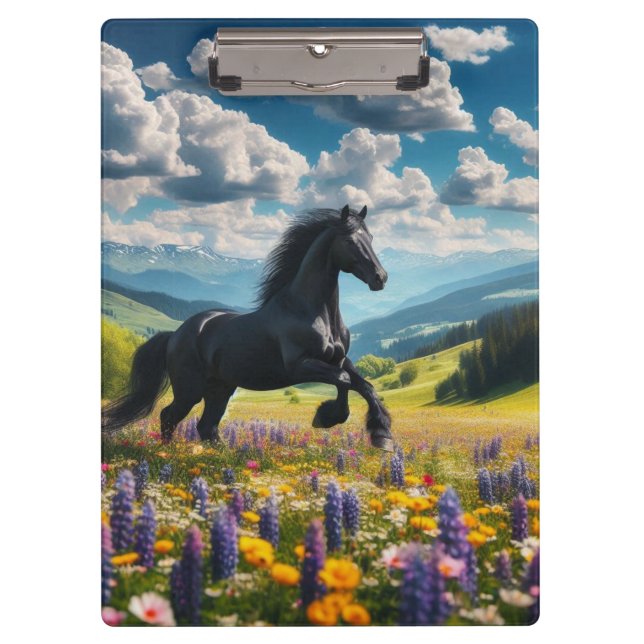 Porte-bloc Cheval floral/printemps/étalon  (Devant)