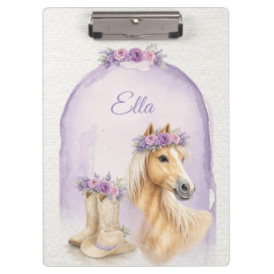 Porte-bloc Cheval Floral Violet Filles