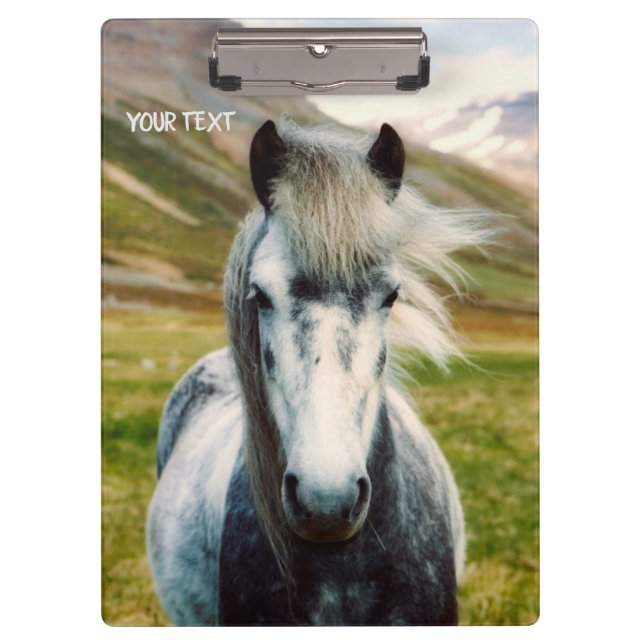 Porte-bloc Cheval gris sauvage (Devant)