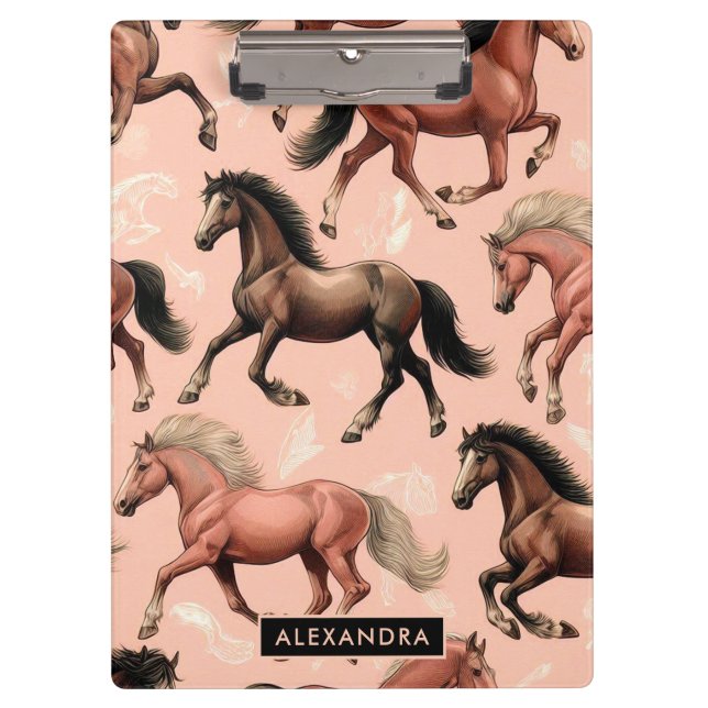 Porte-bloc Cheval mignon rose sans joint (Devant)
