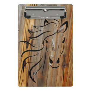 Porte-bloc Cheval rustique sur Porte - bloc en bois Mini
