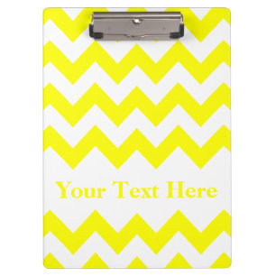 Porte-bloc Chevron en gras jaune avec texte personnalisable