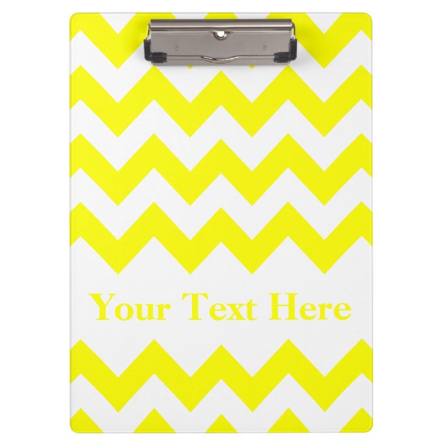 Porte-bloc Chevron en gras jaune avec texte personnalisable (Devant)