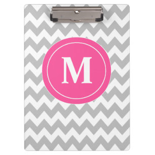 Porte-bloc Chevron rose gris personnalisé
