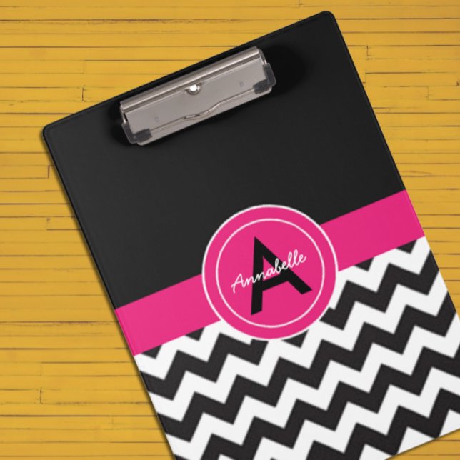 Porte-bloc Chevron rose noir (Créateur téléchargé)