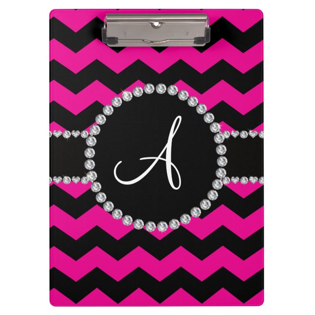 Porte-bloc Chevrons noirs roses au néon décorés d'un (Devant)
