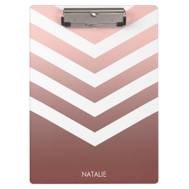 Porte-bloc Chevrons roses en or (Devant)