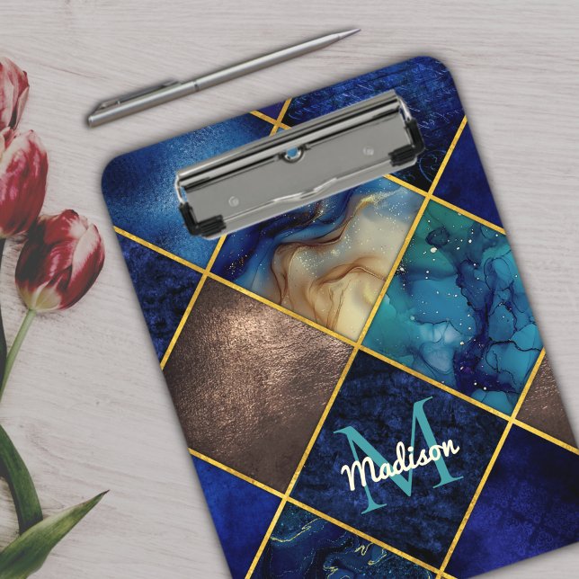 Porte-bloc Chic ceinture fausse Parties scintillant or bleu g (Créateur téléchargé)