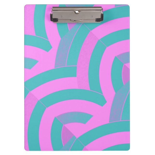Porte-bloc chic et moderne, chevrons rose/vert (Devant)