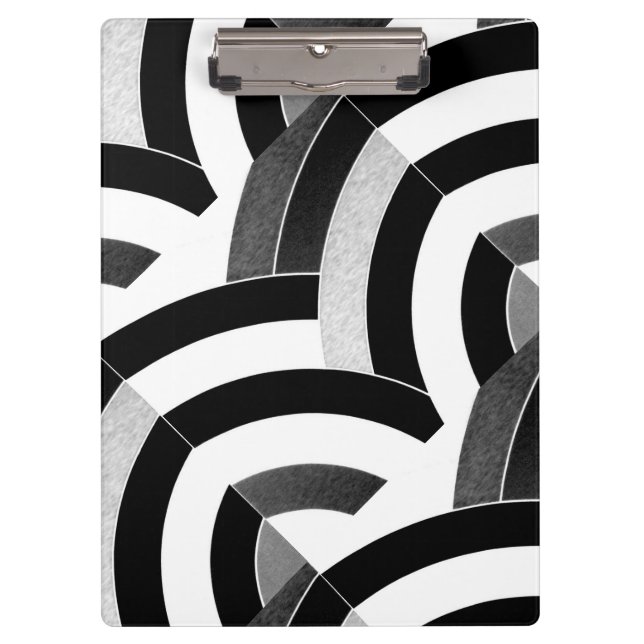 Porte-bloc chic et moderne chevrons rouge/noir (Devant)