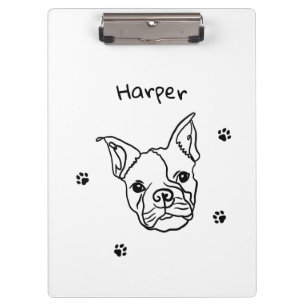 Porte-bloc Chic French Bulldog Line Art : Modifier votre text