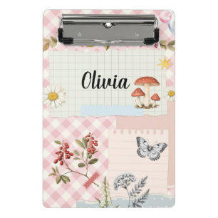 Porte-bloc Chic rose À damiers Mini Porte - bloc avec Acc Flo