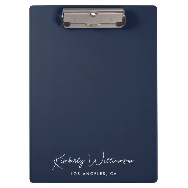Porte-bloc Chic Signature Script Monogramme Bleu (Devant)