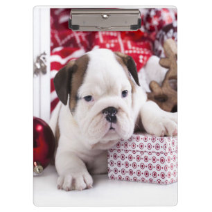 Porte-bloc Chien-chien anglais mignon Noël drôle