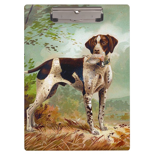 Porte-bloc Chien de chasse avec oiseau dans la bouche (Devant)