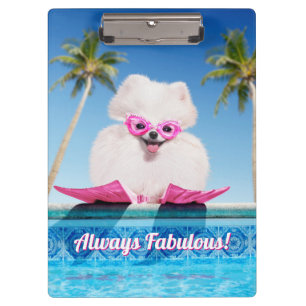 Porte-bloc Chien De Piscine En Palmes