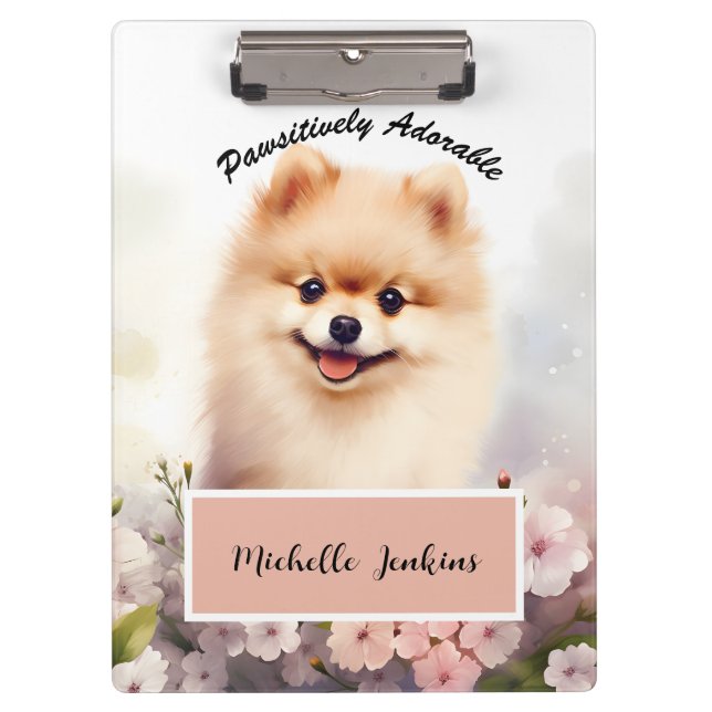 Porte-bloc Chien mignon, Poméranien (Devant)