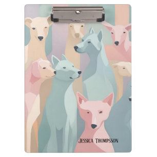Porte-bloc Chien Motif Pastel couleurs minimaliste illustrati