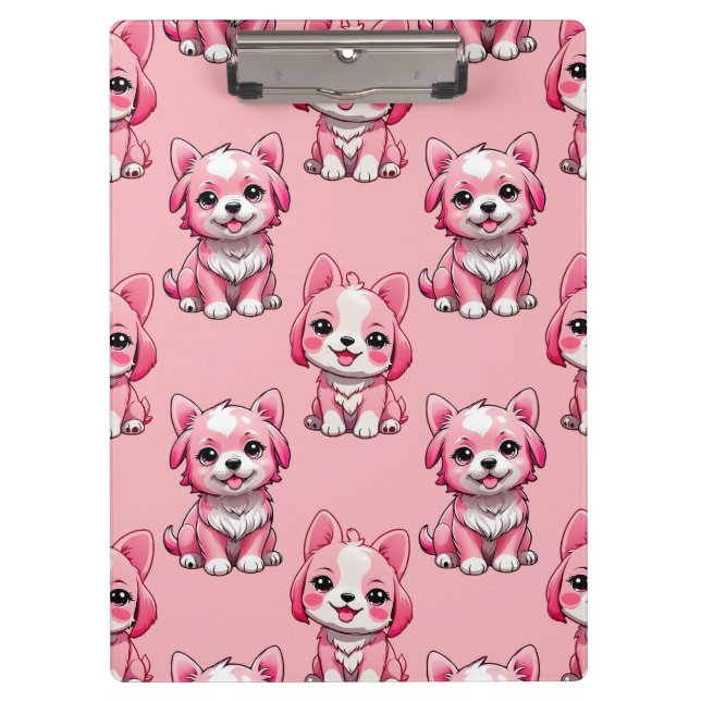 Porte-bloc Chien rose Motif design - Rose (Devant)