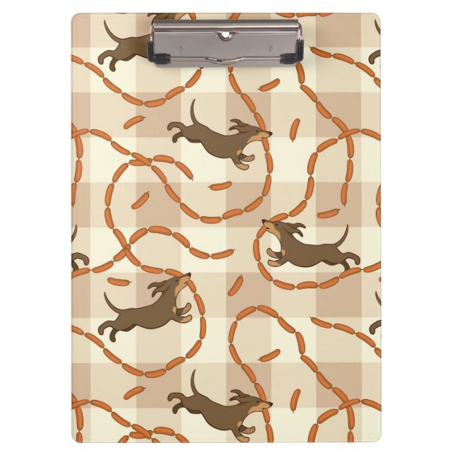 Porte-bloc chiens chanceux avec l'arrière - plan de saucisses (Devant)