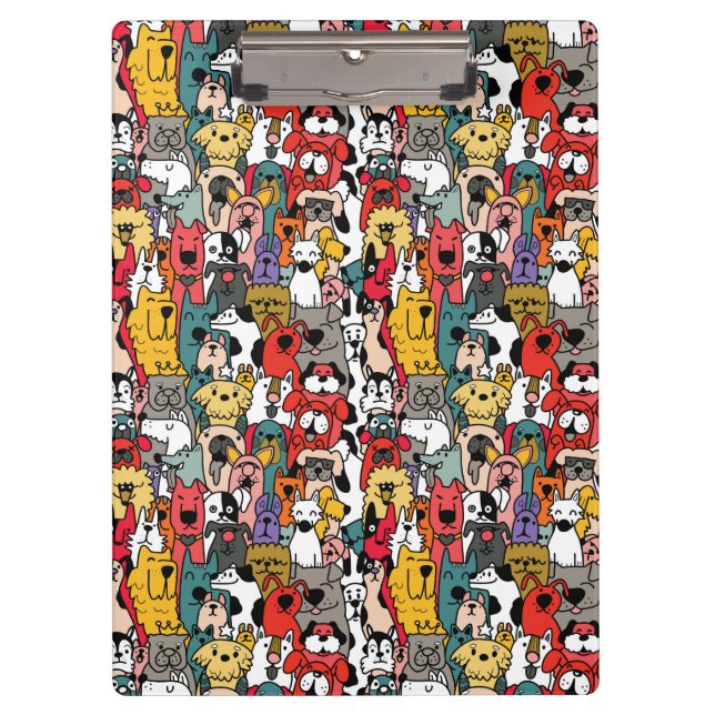 Porte-bloc Chiens Colorés Drôles (Devant)