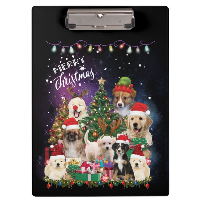 Porte-bloc Chiens Joyeux Porte - bloc de Noël (Devant)