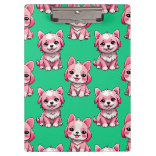 Porte-bloc Chiens roses mignons - Vert 