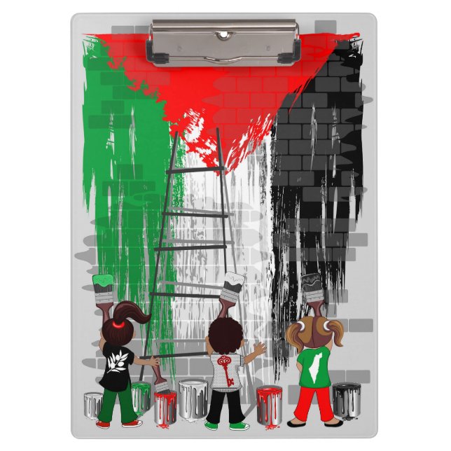 Porte-bloc Children of Gaza Painting Palestine Flag  (Devant)