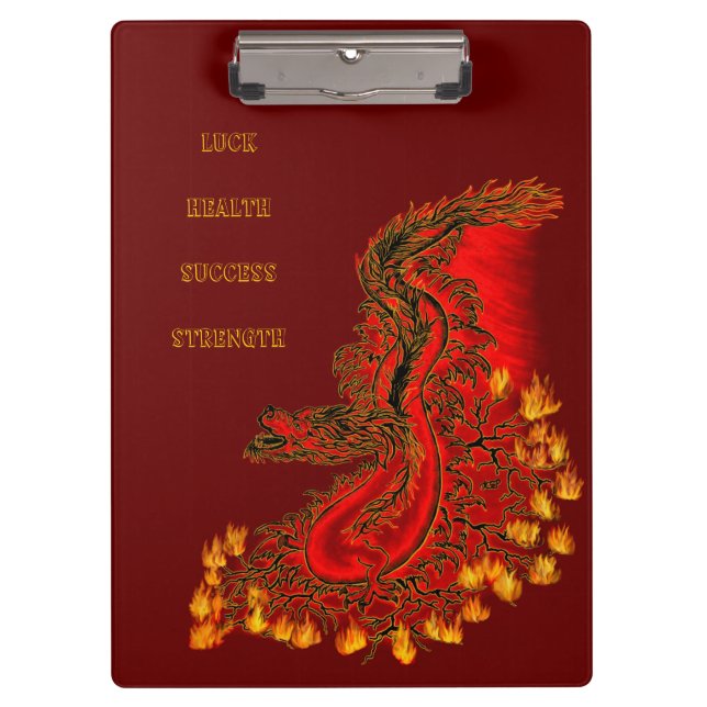 Porte-bloc Chine Dragon rouge et or design (Devant)