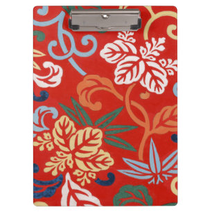 Porte-bloc Chinoiserie Rouge Floral Hawaïen Kimono Japonais