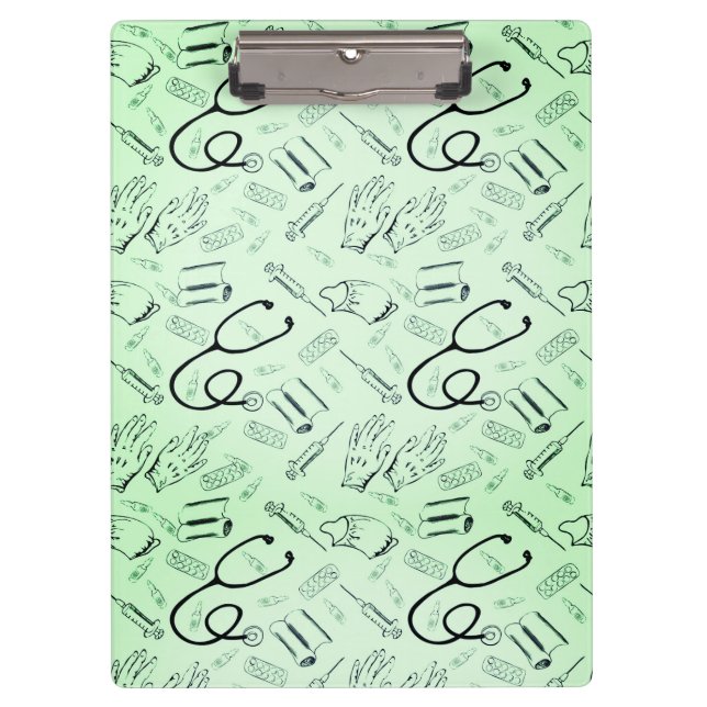 Porte-bloc chirurgien vintage médecin vert (Devant)