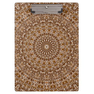 Porte-bloc Chocolat Brown et blanc Motif Mandala