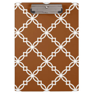 Porte-bloc Chocolat Brown What Large Fancy Motif Quatrefoil