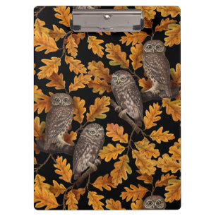 Porte-bloc Chouettes d'automne sur noir