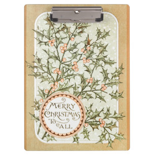 Porte-bloc Christmas Holly Jolie Antique Salutation