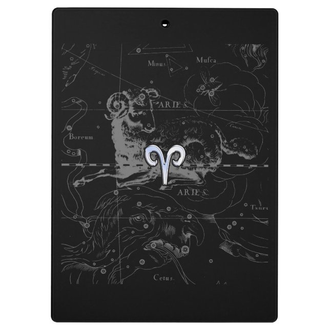 Porte-bloc Chrome comme Aries Symbole Zodiac sur Hevelius 169 (Dos)