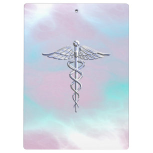 Porte-bloc Chrome Comme Caduceus Symbole Médicale Mère Pearl