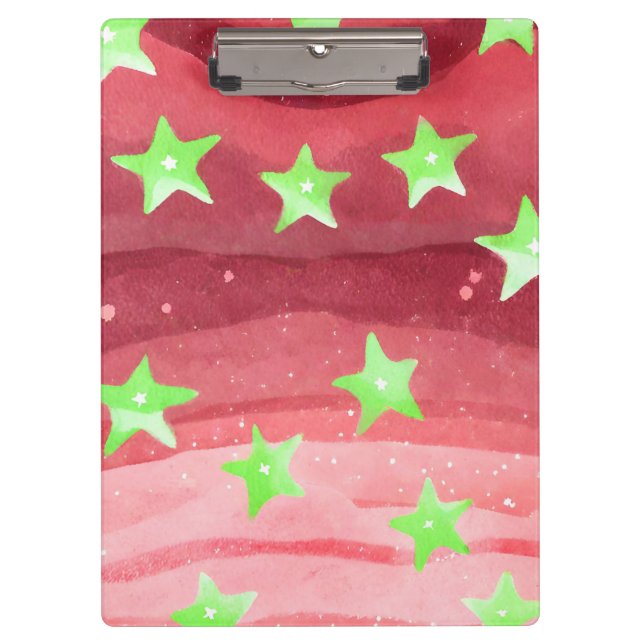 Porte-bloc ciel rouge avec étoiles (Devant)