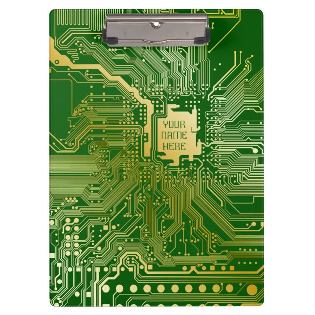 Porte-bloc Circuit Monogramme Motherboard Electronics Chip Te (Devant)