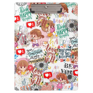 Porte-bloc Citation motivante mignonne – Positive Kawaii