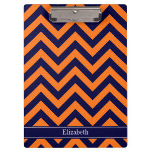 Porte-bloc Citrouille Marine LG Chevron Marine Blue Nom Monog