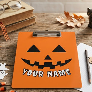 Porte-bloc Citrouille orange personnalisée Halloween Votre no