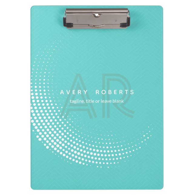 Porte-bloc Classy cyan Elegant Professional géométrique (Devant)
