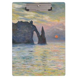 Porte-bloc Claude Monet - La Falaise, Etretat, Coucher de sol