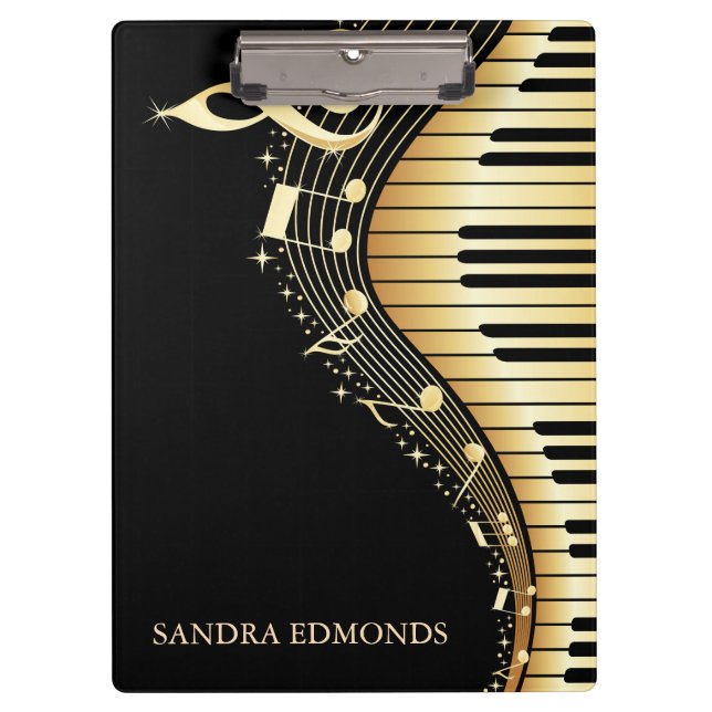 Porte-bloc Clavier arrière - plan Noir Et Or (Devant)