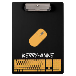 Porte-bloc Clavier orange, souris et crayon