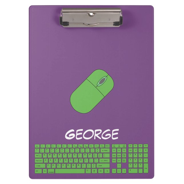 Porte-bloc Clavier, souris et crayon vert (Devant)