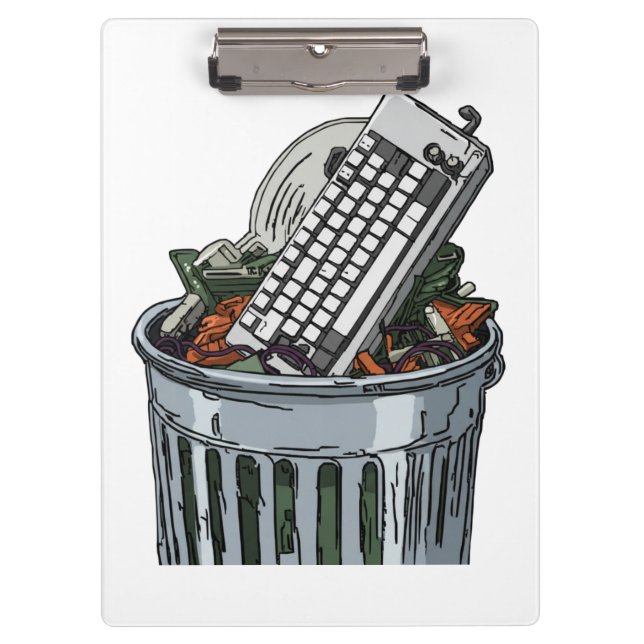 Porte-bloc Clavier sur poubelle (Devant)